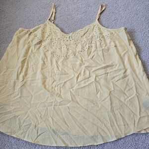 40. Torrid 4X Sophie - Yellow Challis Eyelet Cami
